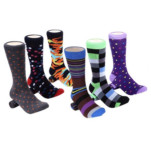 Men's Bold Designer Dress Socks 6 Pack - Designer Collection, Size: 10 ...