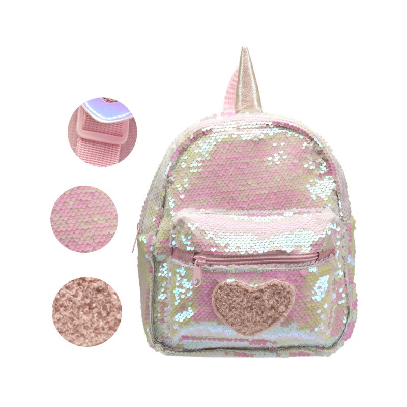 Limited Too Girl's Mini Backpack in Heart Sequins, 2 of 6