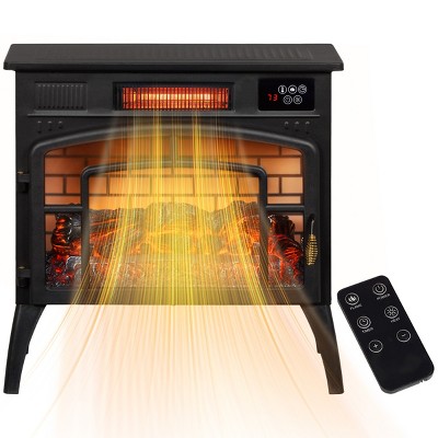Syemin Indoor Fireplaces 22" Free Standing Electric Fireplace Stove, Fire Place Heater Effect Quick Heat Portable Fireplace, Black, 22.8"*9.6"*22.2"