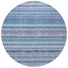 Sky Blue And Navy Blue Striped Washable Indoor Outdoor Area Rug - 4 of 4