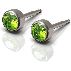 Titanium Crystal Stud Earrings: Hypoallergenic Piercing Jewelry for Women & Men - 1 of 4