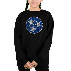 LA Pop Art Tennessee Tristar - Girl's Word Art Crewneck Sweatshirt - 1 of 3