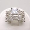 Torreya Wedding Ring Set for Women Princess Engagement Matching Band Ginger Lyne Collection - image 3 of 4