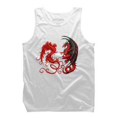Men's Design By Humans Phoenix vs Dragon By chriskar Tank Top