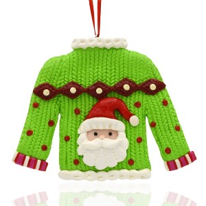 Gloria Duchin Green Christmas Sweater Clay Tree Ornament - 1 of 3