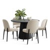 Extendable Dining Table Set for 4, Black Kitchen Table with Upholstered Chairs, Adjustable Table for Small to Large Dining Spaces-Tanpinhause - 4 of 4