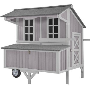 Aivituvin 48.6" Extra-Large Chicken Coop with Big Wheels for 6-8 Chickens-AIR96 - 1 of 4