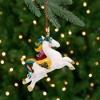 Northlight Plush Leaping Rainbow Unicorn Christmas Ornament - 6.5" - 2 of 4