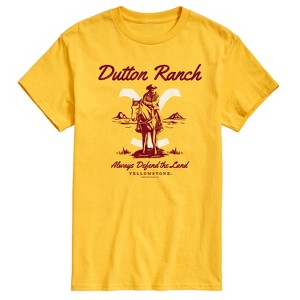 Men's - Yellowstone - Defend The Land Cowboy Short Sleeve Graphic T-Shirt - 1 of 4