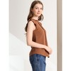INSPIRE CHIC Women's Ruffled Curved Hem Business Office Vintage Sleeveless Blouse - 4 of 4