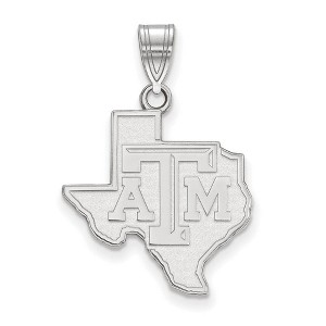 Black Bow Jewelry 10k White Gold Texas A&M Aggies NCAA Large Pendant - 1 of 3