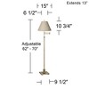 360 Lighting Swing Arm Floor Lamp 70" Tall Antique Brass Fine Burlap Cotton Blend Fabric Empire Shade for Living Room Reading Office - 4 of 4