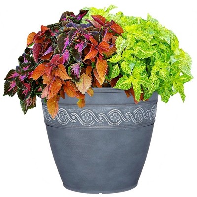 Storm Blue 13" Resin Indoor/Outdoor Flower Pot Planter