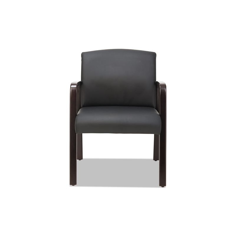 Alera Alera Reception Lounge WL Series Guest Chair, 24.21" x 24.8" x 32.67", Black Seat, Black Back, Espresso Base, 2 of 8