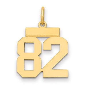 Black Bow Jewelry 14k Yellow Gold, Athletic Collection, Small Polished Number 82 Pendant - 1 of 3