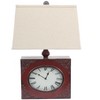22" Distressed  Metal Bedside Lamp With Beige Shade - 4 of 4