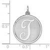 Black Bow Jewelry Sterling Silver, Makayla Collection, 20mm Disc Initial T Pendant - 4 of 4