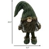 HomeRoots 30" Dark Green Fabric Christmas Standing Gnome Tabletop Sculpture - 3 of 4