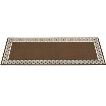 Collections Etc Two-Tone Basket Weave Border Tufted Accent Rug