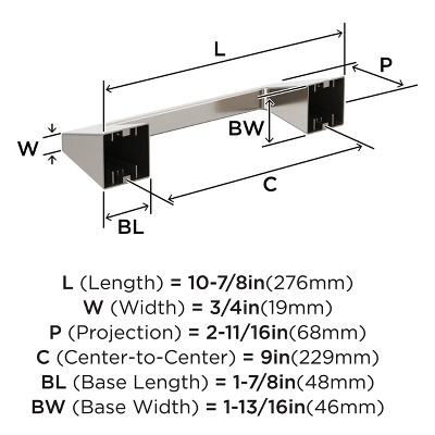 Brushed Nickel 11" Geometric Wall Mounted Towel Bar