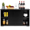 LunaLulinlk Antique Stackable Kitchen Storage Sideboard with Height Adjustable Shelf - 3 of 4