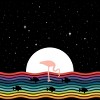 Men's Design By Humans Colorful Flamingo Starry Night By Maryedenoa T-Shirt - 2 of 2