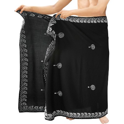 LA LEELA Men's Casual Beach Cover-Up Summer Swimwear Sarong Beachwear Pareo Wrap One Size Smokey