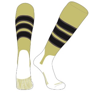 PEAR SOX OTC Baseball Softball Stirrup Socks (C, 5in) Vegas Gold, Graphite, Black (L) - 1 of 3