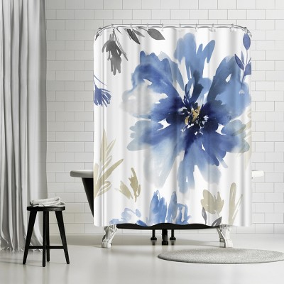 Americanflat Indigo Version Finesse Ii Indigo Version by Pi Creative Art 71" x 74" Shower Curtain