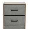 Household Essentials Dresser Nightstand Chest of Drawers Ashwood Rustic Wood Grain with 3 Grey Strorage Drawers - 4 of 4