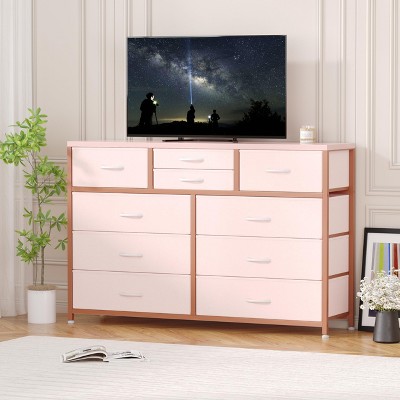 Dresser TV Stand, Wide Entertainment Center with 10 Drawers for 55” TV