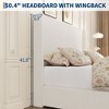 Upholstered Platform Bed Frame with Storage Drawers, Corduroy Wingback with Tufted Headboard - 4 of 4