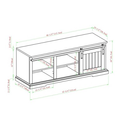 Sophie's Farmhouse 48" Grey Wash Entry Bench with Sliding Door