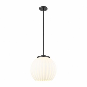 White Venetian - 1 Light Stem Hung Pendant In Modern Style-17 Inches Tall and 13.75 Inches Wide - 1 of 1