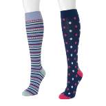 MUK LUKS Women's 2 Pair Pack Compression Sock