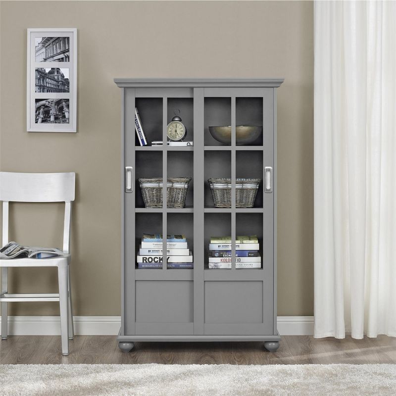Ameriwood Home Aaron Lane Bookcase with Sliding Glass Doors, 3 of 5
