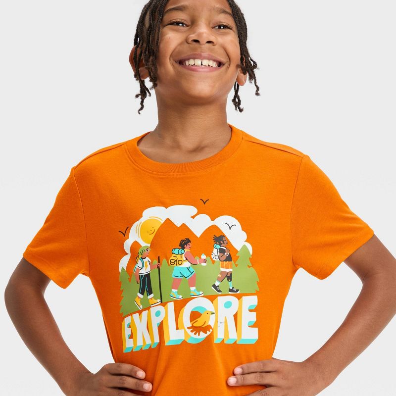 Boys' Short Sleeve 'Explore' Graphic T-Shirt - Cat & Jack™ Orange, 3 of 5
