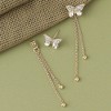 SOHI Women's White Butterfly Drop Earrings - 2 of 3