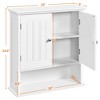 Yaheetech Living Room Wall-Mounted Cabinet with Open Compartment and Adjustable Shelf for Laundry Room, Mudroom, White - 3 of 4