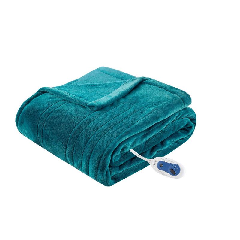 Plush Electric Heated Throw Blanket - Beautyrest, 1 of 8