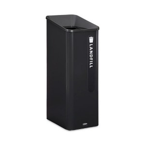 Rubbermaid Commercial Sustain Decorative Refuse with Recycling Lid, 15 gal, Metal/Plastic, Black - 1 of 4