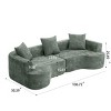 Modern Curved Corduroy Sofa with Plush Cushions, Oversized Silhouette and No-Assembly Design for Living Room or Apartment-Maison Boucle - 4 of 4
