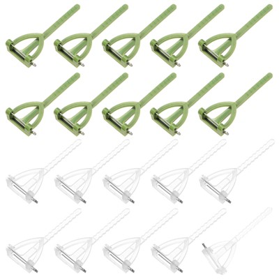 Unique Bargains Plastic Triangle Corsage Buttonhole Safety Pin Green White