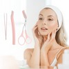 Unique Bargains Portable Multifunctional Eyebrow Scissor Kit Pink 1 Set - 4 of 4