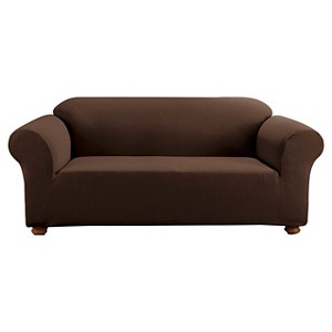 Stretch Subway Loveseat Slipcover Chocolate - Sure Fit, Brown
