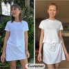 EXLURA Womens Casual Summer 2 Piece Short Skirt Sets Short Sleeve Tshirt And Tennis Skort Dressy Cotton Matching Sweatsuits - 3 of 4