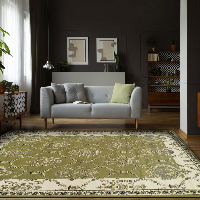Elegant and Timeless Damask Traditional Formal Classic Floral and Vines with Border Indoor Old-World Unique Area or Runner Rug by Blue Nile Mills, 2 of 8