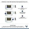 CTM Men's Fabric Belt with Brass Flip Top Buckle (Pack of 3) - 3 of 4
