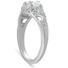 Pompeii3 1ct Three Stone Vintage Engagement Unique Ring With Accents 14k White Gold - 2 of 4