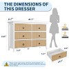 6 Drawer Dressers for Bedroom, Dresser Chest with Waveform Fluted Panel Design, Chest of Dresser Storage Cabinet Organizer - 2 of 4